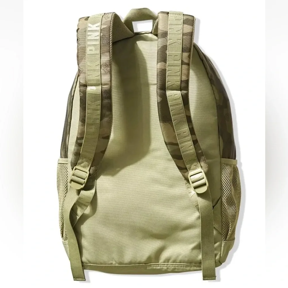 VS VICTORIAS SECRET PINK CAMPUS BACKPACK TOTE TRAVEL BAG CAMO GREEN